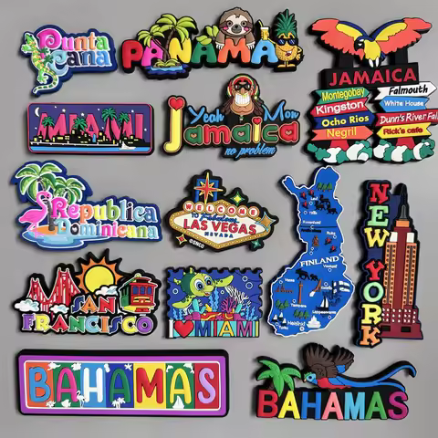PVC Fridge Magnets Soft Magnets Panama Jamaica New York Bahamas Chile Australia Barbados Honduras Me