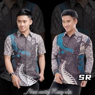 KEMEJA Men's Batik-Men's Batik-Short Sleeve Men's Batik Shirt-modern Men's Batik Shirt-jumbo Men's Batik-Ash Gray Men's Batik-modern Luxury Batik_armi 2024