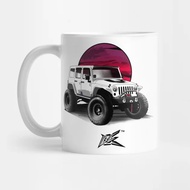 Jeep Wrangler rubicon white Jeep Wrangler Mug Glass