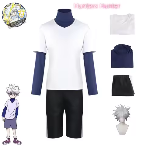 Hunter x Hunter Killua Zoldyck Cosplay Costume Number 99 Badge Halloween Christmas Party Cosplay Sui