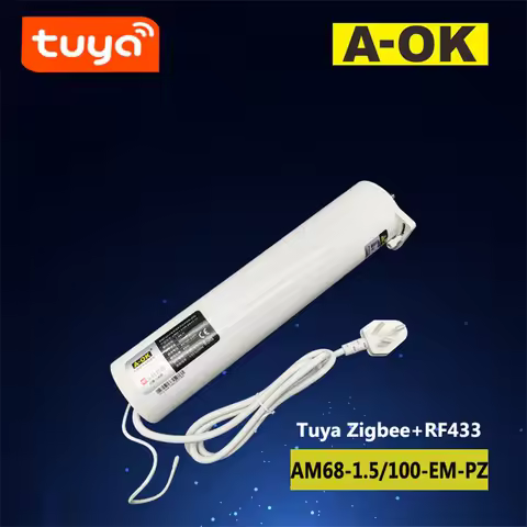 A-OK AM68 Tuya Zigbee Silent Curtain Motor,RF433 Control/Tuya app/485/Dry Contact Control,100-240V,V