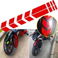 Front Fender Arrow Sticker Decoration Warning Reflective Tape Accessories Universal Motorcycle Decals Graphics(Red)