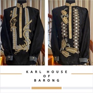 BLACK Barong Tagalog for Men and Black Modern Barong Dress for Ladies