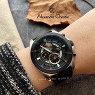 [Original] Alexandre Christie 6594MCLTBBAOR Chronograph Men Watch Black Genuine Leather | Official Warranty