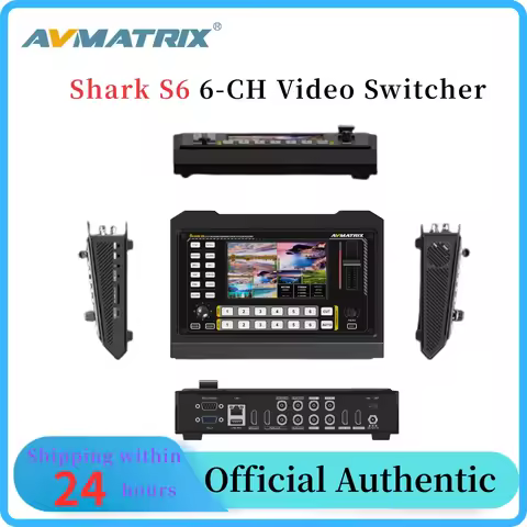 Avmatrix Shark S6 6-CH Video Switcher HDMI SDI 5inch USB Disk SD Card Record Audio Mixer PTZ Camera 