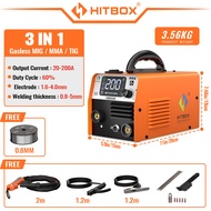 HITBOX Gasless MIG Welding Machine HBM200 Lift TIG & MMA IGBT Inverter Welder 220V 200Amp - Upgrade