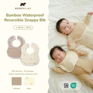 Petit Beary Bamboo Waterproof Reversible Snappy Bibs (pack of 2pcs) | Cradle & Gallop