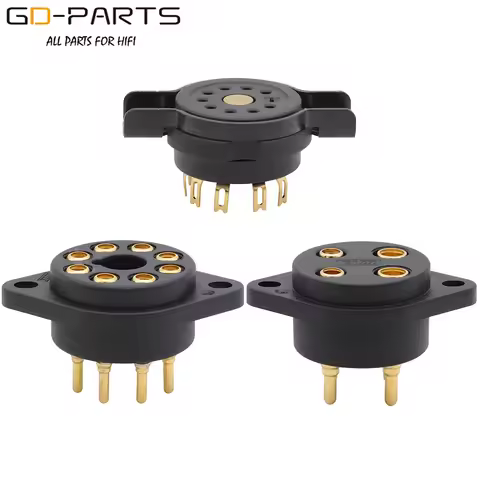 EIZZ 4Pin 8Pin 9Pin Polyimide Tube Socket Base For 2A3 300B KT88 KT66 274B 12AX7 ECC82 6DJ8 High Tem