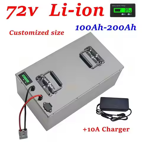 72v 100Ah-200Ah Li-ion battery pack with BMS for 72V 3KW 5KW 8KW motor + 10A charger