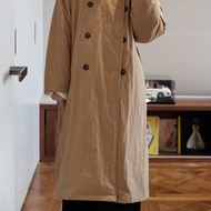 羊羔毛領中長款棉服外套