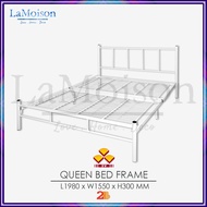 LaMoison 3V Powder Coat Metal Double Bed Frame Queen Bed Frame