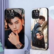 Astro Kpop Cha EunWoo 05 Glass Phone Case For IPhone 16 15 14 13 12 11 Pro XR XS Max Plus Mini X XR 