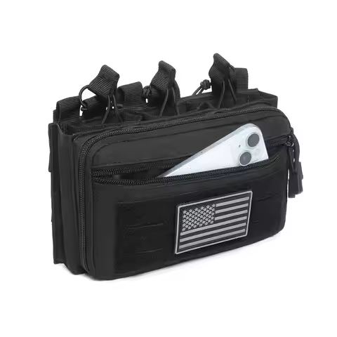 Tactical Mag Admin Pouch Molle Utility Tool Pouch Medical EMT Organizer with Triple Stacker Magazine