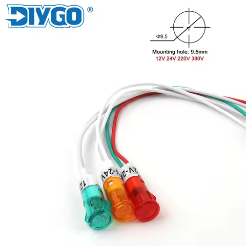 10PCS Red Green Yellow Amber Pilot Lamp Signal Light Screw Terminal Signal Lamp Panel Mounting Indic