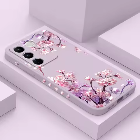 Falling Flowers Phone Case For VIVO V30 V29 V29E V27 V27E V25 V25E V23 V23E V21 V20 Y20 Y12 Y21 Y22 