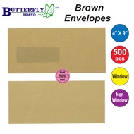 Butterfly Brown Envelope 4X9 Window / Non-Window