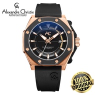 (Official Warranty) Alexandre Christie Automatic Rubber Band Men Watch 9601MARBRBA