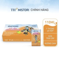 Thùng 48 hộp thức uống Sữa trái cây Cam tự nhiên TH true JUICE milk MISTORI 110 ml x 48 hộp