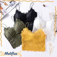 MELIFLUO Polyester Underwear - Fashion Floral Lace Y2K Style Breathable Tops