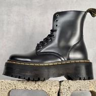 Dr.Martens Martin Boots 1462 Eight-hole High Top Zipper Thick Bottom Hard Leather Black Boots Shoes 