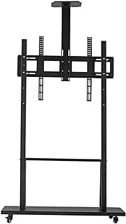 CAZARU 50-100 Inch TV Stand on Wheels, TV Riser TV Mounts, Stand and Turntable, Office Cart Floor Mount, Max Load 75kg/165lb
