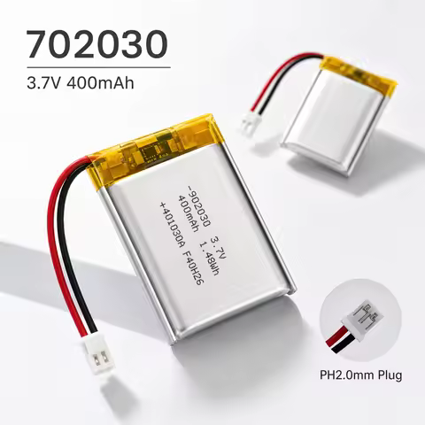 Lithium Polymer Battery 702030 3.7V 400mAh PH2.0mm Connector LiPo Battery For Beauty Instrument Reco