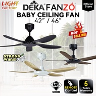 DEKA F5DC BABY PRO / X-ONE 46" / K6N / K5 | FANZÓ TURBO FZ42 5 Blades Baby Ceiling Fan DC Motor SIRI