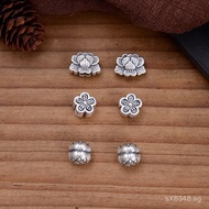 Hard Silver Vertical Hole S999Lotus Accessories Wholesale3D Loose Beads Braided Cord Spacer Beads St