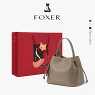 FOXER Simple Shoulder Bag for Girls Casual and Versatile Crossbody Bag Drawstring Bag