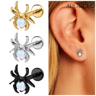 SPORCLO 1 PC 16G Earring G23 Titanium Stud Earring Helix Earring Spider Earring Opal Ear Piercing Lo