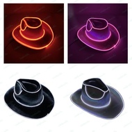 Cind LED Cowboy Hat for Women Man Shimmering Club Hat Western Cowgirl Hat Adult Unisex Costume Hat H