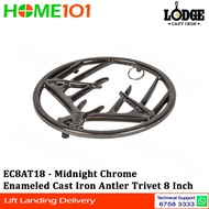 Lodge Enameled Cast Iron Antler Trivet 8 Inch EC8AT18 - Midnight Chrome