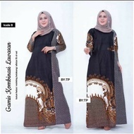 Gamis Batik Kombinasi Lawas Dress Modern Cantik