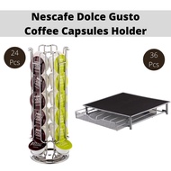 Nescafe Dolce Gusto Coffee Capsules Organizer Holder Drawer with 360 degree rotation in Black/Silver
