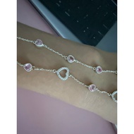 LAC101 - WOMEN'S BRACELET ACCESSORIES HEART WITH CZ STONE 6A 925 SILVER