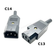3 Pin IEC 60320 C13 C14 Rewirable Cable Power Adapter Mount Plug Connector 250V 10A
