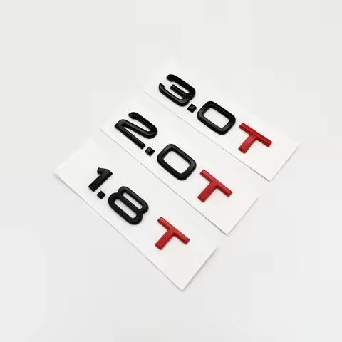 Car 3D ABS 1.8T 2.0T 3.0T Trunk Letters Logo Displacement Badge Emblem Decals Sticker For Audi A1 A3