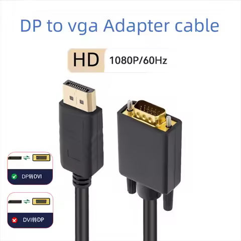 DisplayPort to VGA Cable DisplayPort to VGA Adapter Conversion HD Video Cable For TV Monitor Laptop 