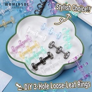 WUMINSDL 3 Holes Binder Rings, Plastic 3-holes Book Binding Rings, Portable Detachable Transparent L