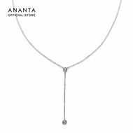 ANANTA Timeless Necklace Ethereal Curve Gemini สร้อยคอฝังเพชรธรรมชาติ ทองขาว 10K
