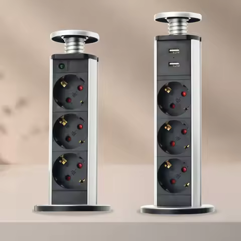 EU standard, pop-up socket for office and kitchen, hidden socket on table, with USB interface, 230V,