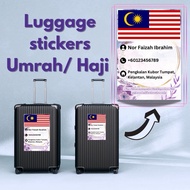 Sticker luggage Umrah/ Haji label beg saiz A4/A5 (Edisi Corak)
