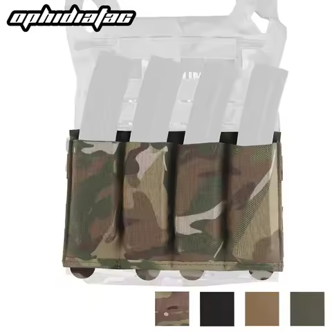 OPHIDIAN Tac Molle Magazine Pouch for Submachine Gun Rifle MP5 MP7 Mag Holder Flashlight Pouch Elast