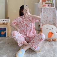 Simple Studio Korean Short Sleeve Collar Pajama Sleepwear for Women
