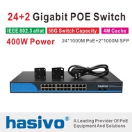 24 Ports POE Switch With 2 Gigabit SFP 24 Poe 2 SFP Ports Gigbit Poe Ethernet Network Switch 1000Mbp