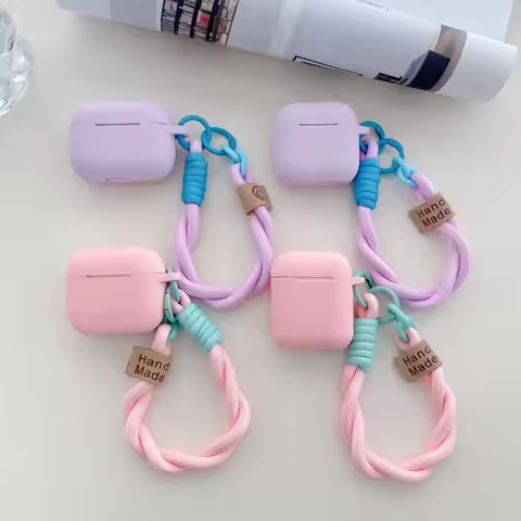 Simple Soft Silicone with Smile Hand Strap Earphone Case For Airpods 4 1 2 Pro3 Pro2 Funda Wireless 