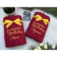TOWEL HADIAH BIRTHDAY, ANNIVERSARY BERSULAM NAMA