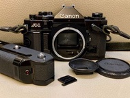 Canon A-1 A1 專業菲林相機 black paint + power winder + data back perfect condition