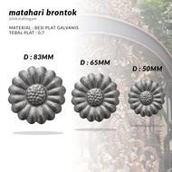 matahari brontok | ornamen pagar besi plat