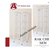 RAK CHIKI SNACK PAJANGAN PUTIH MINIMALIS ( 4 RAK )